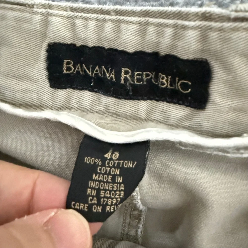 Banana Republic Mens Safari Convertible Zip Off Cargo Pants Khaki Tan Size 40x32